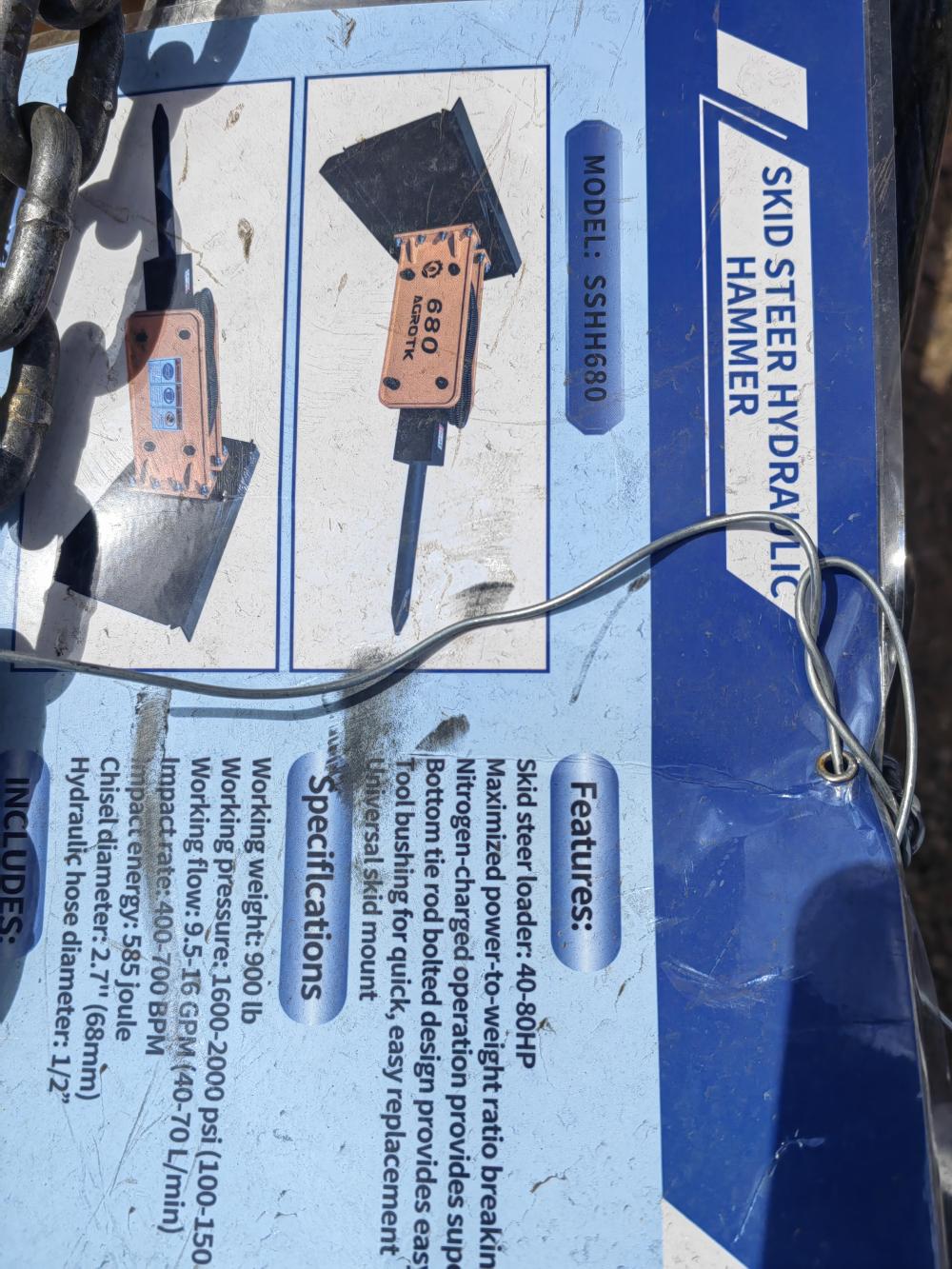 MARTILLO HIDRAULICO PARA MINICARGADOR